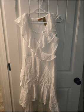 Women's Wrangler White Ruffle High Low Dress M